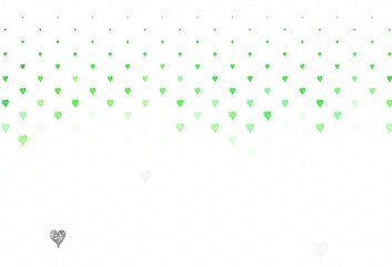 Poster - Light Green vector pattern with colorful hearts.