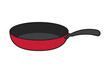 Nonstick frying pan or frypan in vector icon