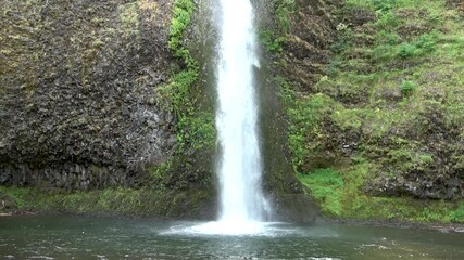 Wall Mural - The Horsetail Falls, a waterfall along a historic river highway