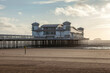 Weston-super-Mare,Somerset, England - April 28, 2016 - The Grand Pier From The Beach