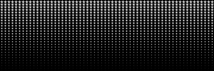 Poster - horizontal silver blended star on black for pattern and background