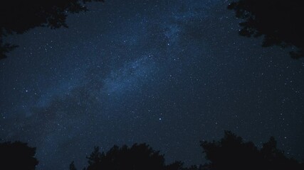 Wall Mural - the milky way moving across the night sky, stars time lapse