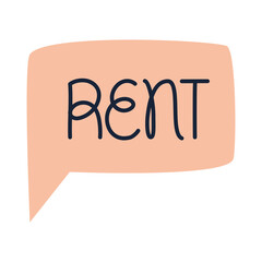 Sticker - rent lettering design