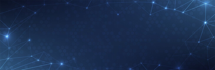Aufkleber - Abstract Blue Background. Dark triangle pattern. Technology style. Science backdrop. Vector illustration