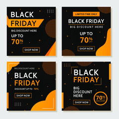 Wall Mural - Set of black friday promo sale for social media post