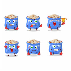 Sticker - A sporty sesame seeds boxing athlete cartoon mascot design