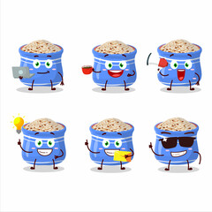 Canvas Print - Sesame seeds cartoon character with various types of business emoticons