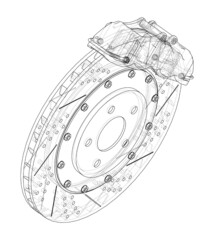 Aufkleber - Brake disc outline. Vector