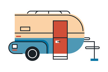 Sticker - beige recreational vehicle caravan