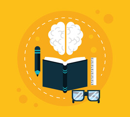 Poster - brain and education icons