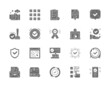 © Studicon - Set of Check Mark and Approve Grey Icons. Certificate, Quality Control and more.
