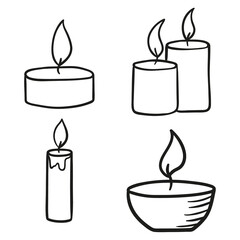 Canvas Print - set of burning candles.