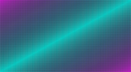 Wall Mural - Led screen. Pixel textured TV background. Lcd monitor. Digital display with dots. Pink purple blue television videowall. Electronic diode effect. Projector grid template. Vector illustration.