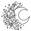 Moon esoteric art. Vector illustration. Yoga logo