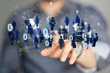 conference digital network and data concept