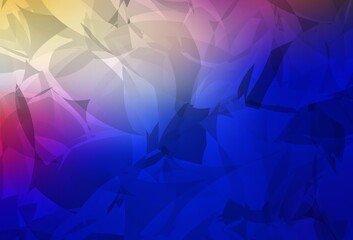 Poster - Light Pink, Blue vector pattern with random polygonals.