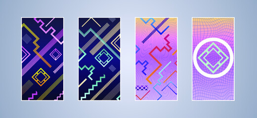 Poster - Abstract vector pattern gradient background templates. Modern geometric design with minimal geometric shapes