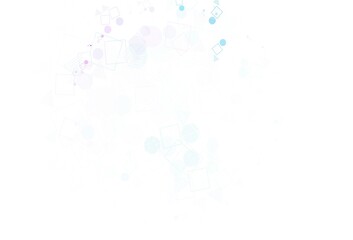 Wall Mural - Light Purple, Pink vector backdrop with lines, circles, rhombus.