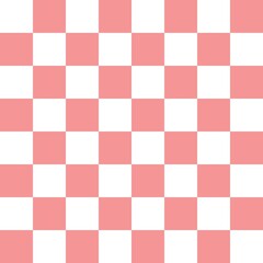  White and pink checkerboard pattern background. Check pattern designs for decorating wallpaper. Vector background.