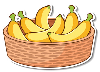 Canvas Print - Sticker basket with many bananas