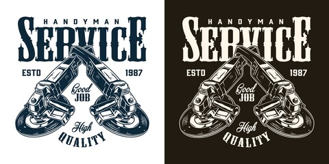 Wall Mural - handyman service monochrome logo