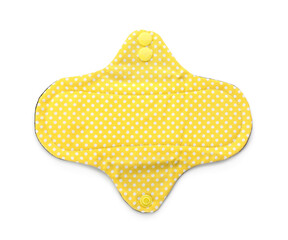 Wall Mural - Cloth menstrual pad isolated on white, top view. Reusable female hygiene product