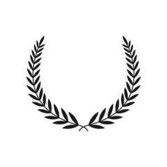 Wall Mural - circular laurel foliate vector icon