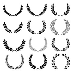 Wall Mural - circular laurel foliate vector icon