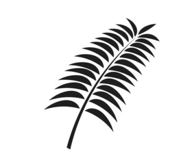 Wall Mural - fern or palm leaf black icon.