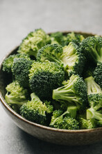 Bowl Of Vibrant And Ripe Broccoli Florets In A Bowl