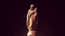 Mary Mother An Child Baby Jesus Statue Religion Christ Sculpture Saint 3d Illustration Render	