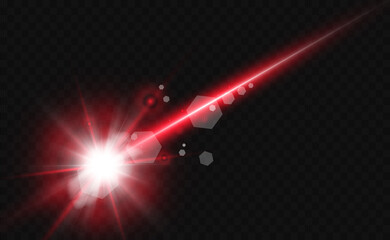 Poster - Abstract laser beam. Transparent isolated on black background. Vector illustration.