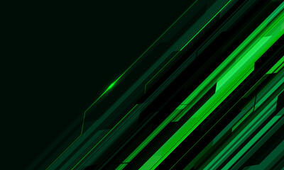 Abstract green cyber circuit geometric with blank space design modern futuristic technology background vector