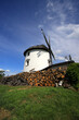 WROCLAW, POLAND - MAY 24, 2021: Dutch windmill from 1830 located on the edge of the village of Gogolow at the foot of the Sleza Mountain, in south-western Poland, Europe.