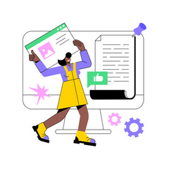 Poster - press abstract concept vector illustration. press about us, articles and publications, company menti