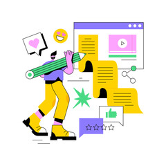 Poster - blog articles abstract concept vector illustration. blog menu element, subscribe for publications, n