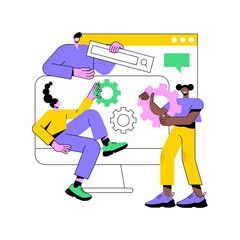 Poster - collaboration abstract concept vector illustration. business partnership, collaboration project, cor