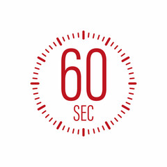Poster - The 60 second, timer, stopwatch vector icon. 60 second Stopwatch icon in flat style. Vector stock illustration.