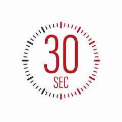 Poster - The 30 second, timer, stopwatch vector icon. 30 second Stopwatch icon in flat style. Vector stock illustration.