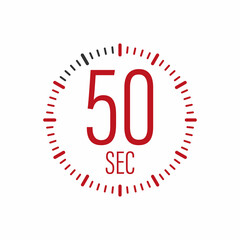 Poster - The 50 second, timer, stopwatch vector icon. 50 second Stopwatch icon in flat style. Vector stock illustration.