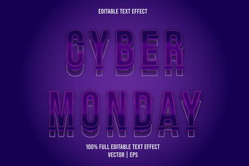 Wall Mural - Cyber monday editable text effect purple color