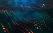 Waves of computer code. Binary code big data. Information field, binary code, data encoding, data flow, digital security. Internet technology 3d illustration