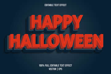 Happy halloween 3 dimension editable text effect red color