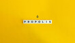Propolis Word and Concept Image. Block Letters on Yellow Background. Minimal Aesthetic.