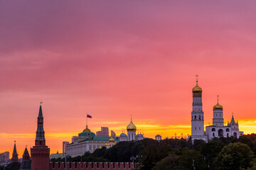 Sticker - Moscow Kremlin against sunset sky