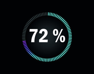 Percent circle diagram showing 72% - indicator with blue to pink gradient