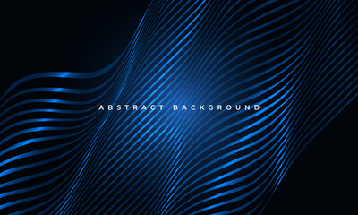 Aufkleber - Abstract luxury blue wavy fluid glowing shapes elegance geometric background. Striped diagonal wave lines modern pattern corporate concept for banner, poster, presentation, cover, landing page.