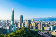 Beautiful Landscape And Cityscape Of Taipei 101 Building And Arc