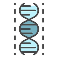 Poster - Dna icon. Outline dna vector icon color flat isolated on white