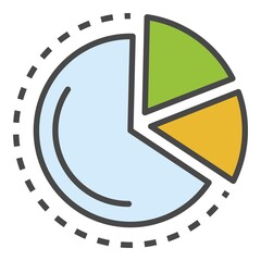 Poster - Finance diagram icon. Outline finance diagram vector icon color flat isolated on white